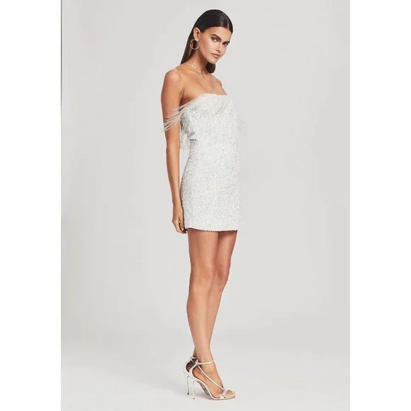 Retrofete Cassandra Dress White Mini Sequin
